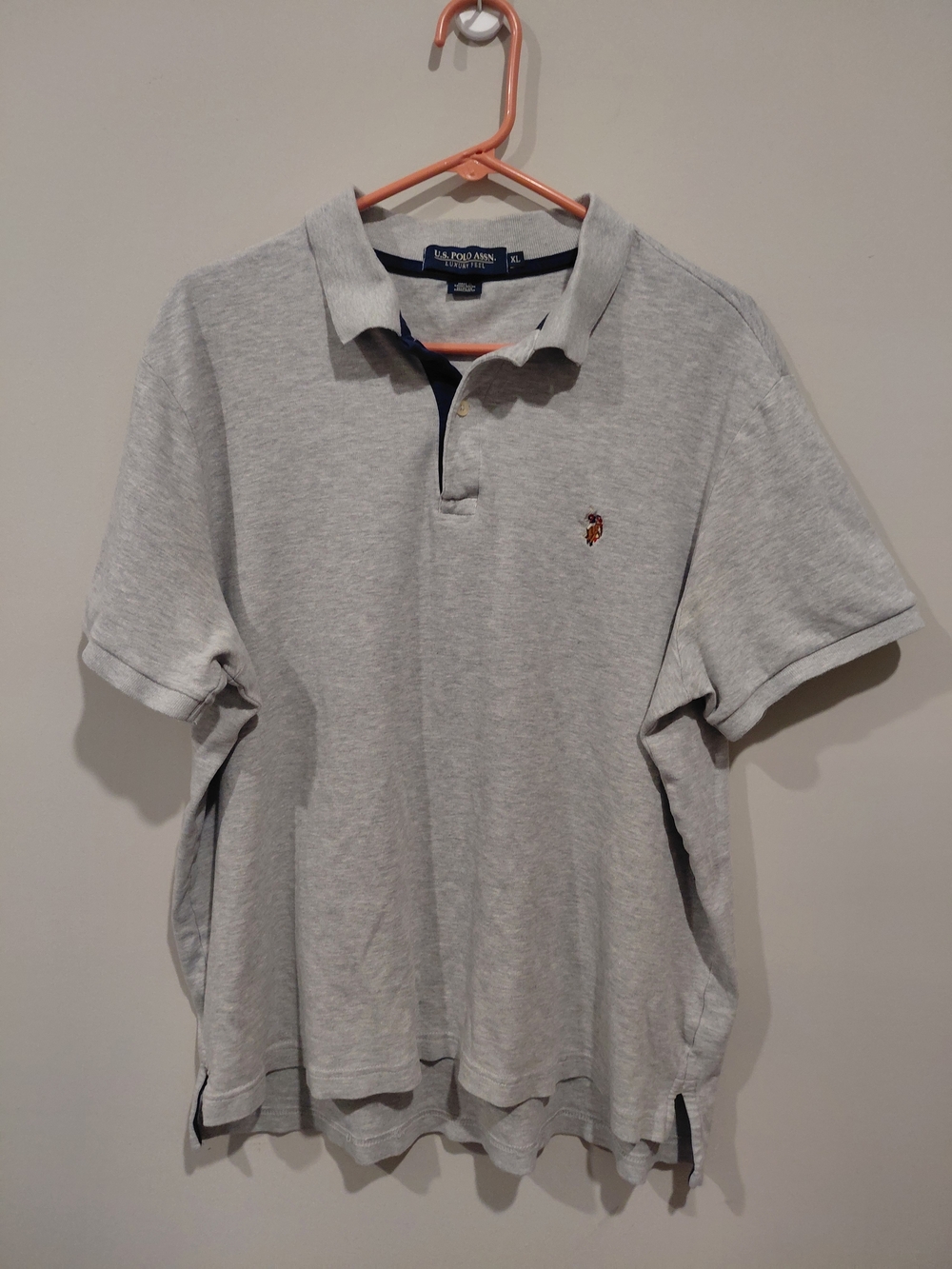 U.S. Polo Assn Gray Polo Shirt XL Men Short Sleeve Logo Luxury Feel